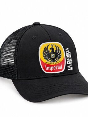 Imperial Cerveza Costa Rica Beer Trucker Hat Black Mesh Snapback Eagle Logo